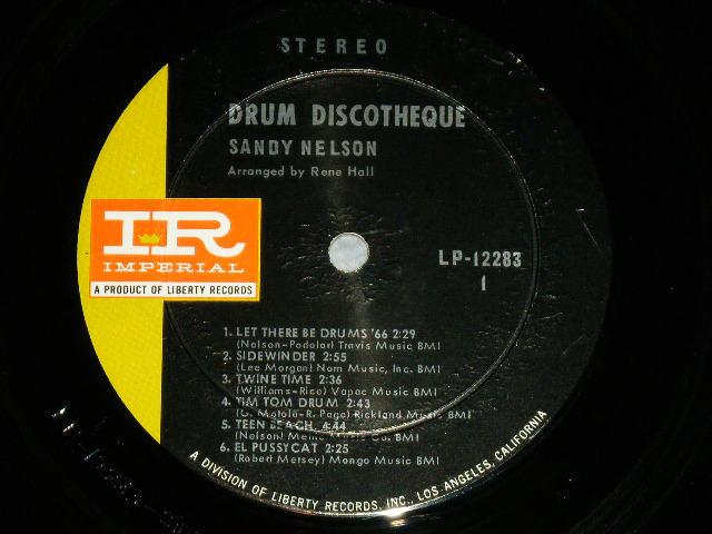 画像: SANDY NELSON -  DRUM DISCOTHEQUE  ( 2nd Press BLACK & GREEN label : Ex+/Ex++/ / 1966? US AMERICA  2nd Press  STEREO  Used  LP 