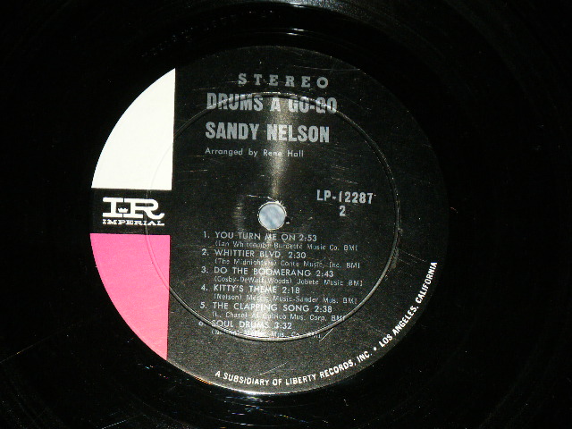 画像: SANDY NELSON -  drums a go-go (  1st Press BLACK&PINK  label :  Ex,Ex+/Ex+ ) / 1965  US AMERICA  ORIGINAL STEREO Used  LP 
