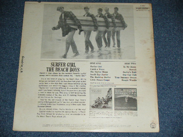 画像: The BEACH BOYS - SURFER GIRL ( Matrix Number : A) T1-1981-P1:B) T2-1981-P1 : Ex+/Ex++ ) / 1963 US ORIGINAL MONO LP