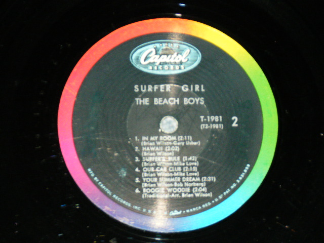 画像: The BEACH BOYS - SURFER GIRL ( Matrix Number : A) T1-1981-T2: B) T2-1981-P1#2  : Ex,Ex+/Ex++ Looks:Ex+ :  2nd PRESS BACK COVER) / 1963 US ORIGINAL MONO LP