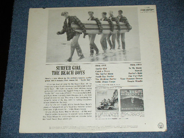 画像: The BEACH BOYS - SURFER GIRL ( Matrix Number : A) T1-1981-T2: B) T2-1981-P1#2  : Ex,Ex+/Ex++ Looks:Ex+ :  2nd PRESS BACK COVER) / 1963 US ORIGINAL MONO LP