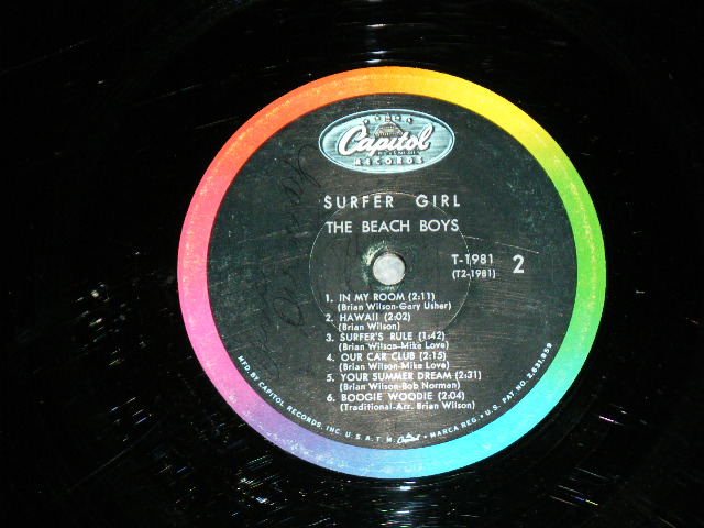 画像: The BEACH BOYS - SURFER GIRL ( Matrix Number : A) T1-1981-F1: B) T2-1981-F1#2  : Ex+,Ex/Ex+) / 1963 US ORIGINAL MONO LP