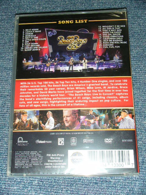 画像: THE BEACH BOYS - THE BEACH BOYS 50 : LIVE IN CONCERT   ( NTSC System DVD  ) /  2012 US AMERICA ORIGINAL Brand New SEALED DVD 