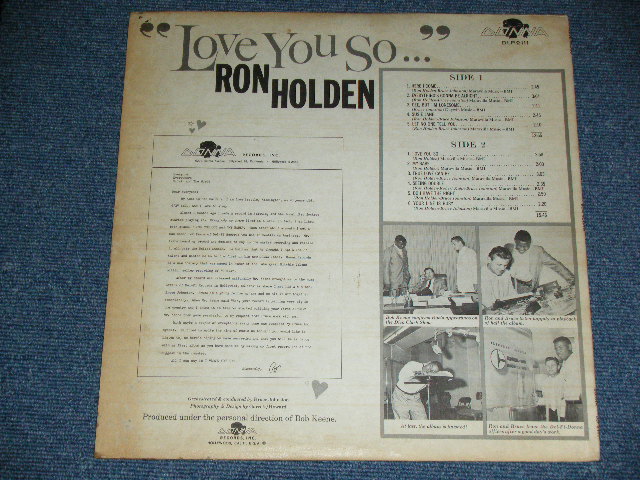 画像: RON HOLDEN (BRUCE JOHNSTON Works) - LOVE YOU SO  ( Ex/Ex++ )  / 1960 US ORIGINAL MONO  Used  LP 
