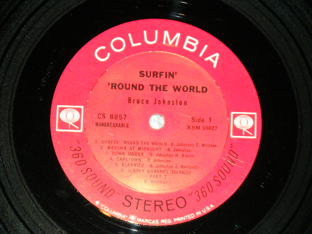 画像: BRUCE JOHNSTON - SURFIN' 'ROUND THE WORLD ( Ex+++/MINT- )  / 1963 US ORIGINAL "Black 360 SOUND" Label STEREO  Used  LP 