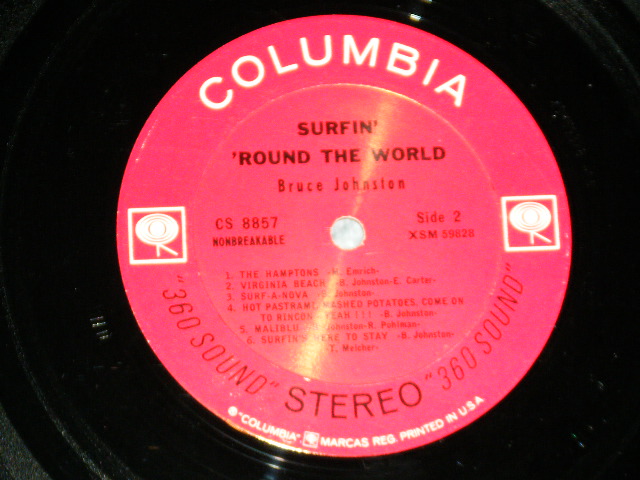 画像: BRUCE JOHNSTON - SURFIN' 'ROUND THE WORLD ( Ex+++/MINT- )  / 1963 US ORIGINAL "Black 360 SOUND" Label STEREO  Used  LP 