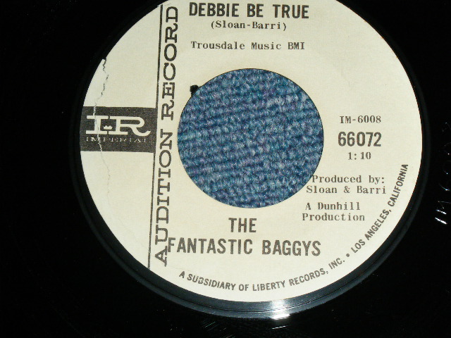 画像: THE FANTASTIC BAGGYS( P.F.SLOAN & STEVE BARRI ) - ANYWHERE THE GIRLS ARE : DEBBIE BE TRUE ( Ex+++/Ex+++ ) / 1964 US AMERICA ORIGINAL 'WHITE LABEL PROMO' Used 7" Single