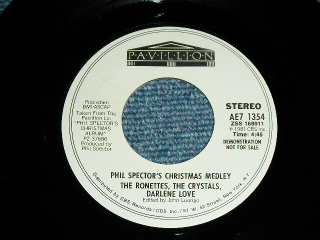 画像1: THE RONETTES+THE CRYSTALS + DARLENE LOVE  - PHIL SPECTOR'S CHRISTMAS MEDLEY  ( PROMO Only Same Flip MONO:STEREO  : MINT-/MINT- ) / 1981 US AMERICA ORIGINAL Used 7" SINGLE 