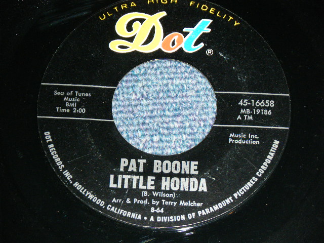 画像1: PAT BOONE - BEACH GIRL : LITTLE HONDA (BRIAN WILSON/TERRY MELCHER/BRUCE JOHNSTON works)  / 1964 US AMERICA ORIGINAL Used 7"SINGLE 