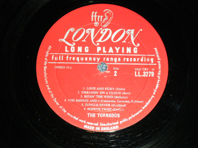 画像: THE TORNADOS - TELSTAR : THE SOUND OF THE TORNADOES (UK EXPORT) (Matrix # A)ARL-5700-5A  B)ARL-5701-7) (Ex+++/Ex+++) / /1962 US AMERICA ORIGINAL Jacket + UK ENGLAND EXPORT "ffrr"  Record MONO Used LP