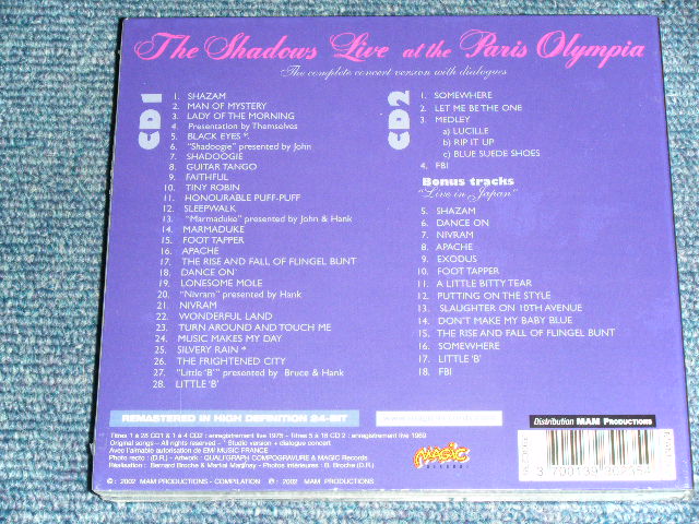 画像: THE SHADOWS  - LIVE AT PARIS OLYMPIA  : THE COMPLETE CONCERT VERSION WITH DIALOGUES / 2002 FRANCE FRENCH Brand New SEALED 2 CD 