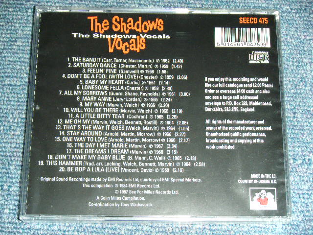 画像: The SHADOWS - VOCALS / 1997 UK ENGLAND + EU EUROPE Press ORIGINAL BRAND NEW SEALED CD 