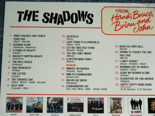 画像: THE SHADOWS  - FROM HANK, BRUCE, BRIAN and JOHN  ( ORIGINAL FRENCH Album+Bonus Tracks ) / 2001 FRANCE FRENCH Brand New SEALED CD 