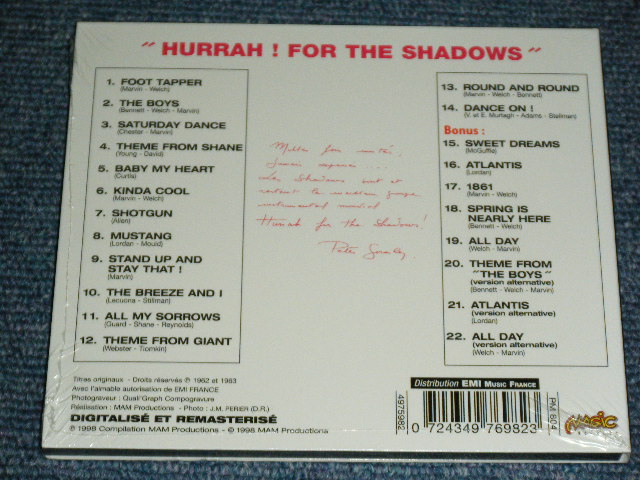画像: THE SHADOWS  - HURRAH! ( ORIGINAL FRENCH Album+Bonus Tracks ) / 1998 FRANCE FRENCH Brand New SEALED CD 