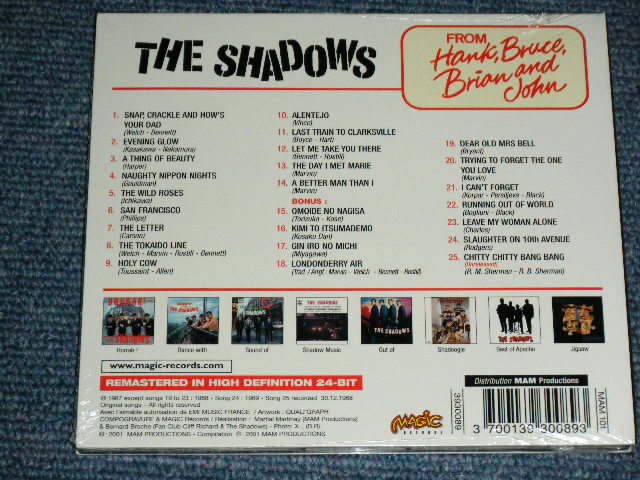 画像: THE SHADOWS  - FROM HANK, BRUCE, BRIAN and JOHN  ( ORIGINAL FRENCH Album+Bonus Tracks ) / 2001 FRANCE FRENCH Brand New SEALED CD 