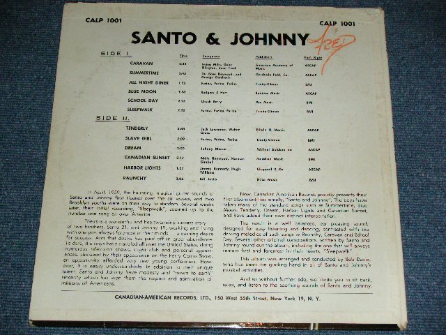 画像: SANTO & JOHNNY - SANTO & JOHNNY ( DEBUT ALBUM included SLEEP WALK :Ex+/Ex+ Looks:Ex-)/ 1961 Version US AMERICA 2nd Press 'With COLOR LINE Label' MONO Used LP