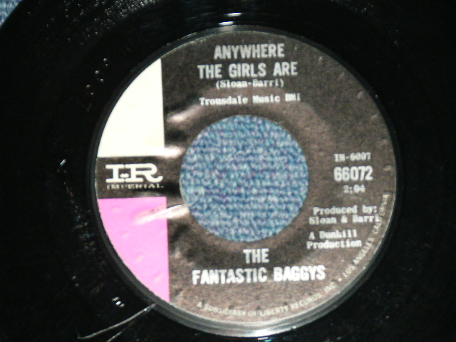 画像1: THE FANTASTIC BAGGYS( P.F.SLOAN & STEVE BARRI ) - ANYWHERE THE GIRLS ARE : DEBBIE BE TRUE ( Ex+++/Ex+++ ) / 1964 US AMERICA ORIGINAL Used 7" Single