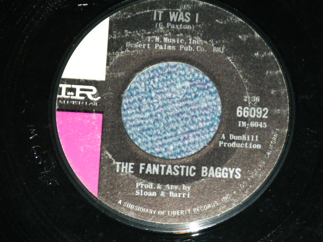 画像: THE FANTASTIC BAGGYS( P.F.SLOAN & STEVE BARRI ) - ALONE ON THE BEACH : IT WAS I  ( "THIN" Logo : Ex+++/Ex+++ ) / 1965 US AMERICA ORIGINAL Used 7" Single