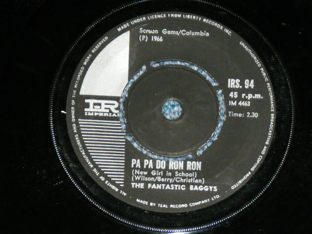 画像: THE FANTASTIC BAGGYS( P.F.SLOAN & STEVE BARRI )  - PA PA DO RON RON ( Ex++/Ex++ : with Company Sleeve  )  / 1960s SOUTH AFRICA ORIGINAL Used  7"Single
