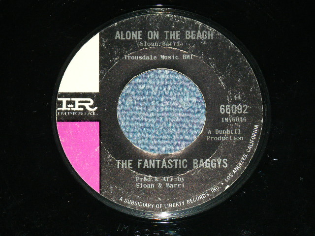 画像1: THE FANTASTIC BAGGYS( P.F.SLOAN & STEVE BARRI ) - ALONE ON THE BEACH : IT WAS I  ( "THIN" Logo : Ex+++/Ex+++ ) / 1965 US AMERICA ORIGINAL Used 7" Single