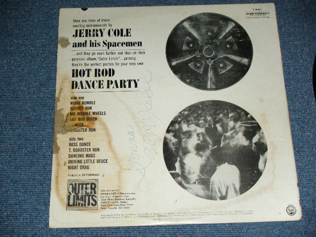画像: JERRY COLE and His SPACEMEN - HOT ROD DANCE PARTY  (Matrix # A:T1-2061-F-3 /B:T2-2044-F-3 : Ex/Ex++ )  / 1964 US AMERICA ORIGINAL MONO Used LP 