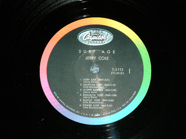 画像: JERRY COLE and His SPACEMEN - SURF AGE  ( with Bonus EP : Matrix # A: T1-2112 F1 / B: T2-2112 G-2 : Ex+++/MINT- EP:Ex++ )  / 1964 US AMERICA ORIGINAL MONO   "PROMO PUNCH HOLE" Used  LP 