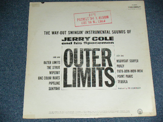 画像: JERRY COLE and His SPACEMEN - OUTER LIMITS (Matrix # A:T1-2044-G2 #2 /B:T2-2044-G2 #2 : Ex/Ex+++ Looks:Ex++)  / 1963 US AMERICA ORIGINAL MONO Used LP 