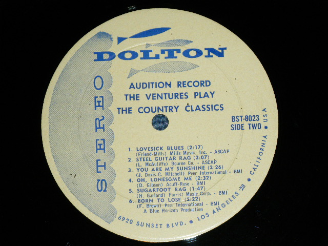 画像: THE VENTURES - Play COUNTRY CLASSICS ( First Cover Design : Matrix # A:BST 8023 S-1/B) BST 8023 S-2 ; Ex/MINT- ) / 1963 US AMERICA ORIGINAL "AUDITION Label PROMO" STEREO Used LP 