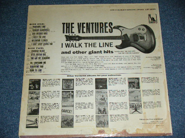 画像: THE VENTURES - I WALK THE LINE (aka Play COUNTRY CLASSICS) ( Second Cover Design : Matrix # A:BST 8023-1 /B) BST 8023-1  ; Ex+,VG/MINT- ) / 1970 Version? US AMERICA ORIGINAL 'Second 2nd Press COVER' "LIBERTY Jacket & LIBERTY Lavel" STEREO Used LP 