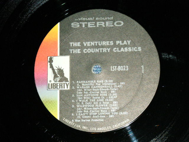 画像: THE VENTURES - I WALK THE LINE (aka Play COUNTRY CLASSICS) ( Second Cover Design : Matrix # A:BST 8023-1 /B) BST 8023-1  ; Ex+,VG/MINT- ) / 1970 Version? US AMERICA ORIGINAL 'Second 2nd Press COVER' "LIBERTY Jacket & LIBERTY Lavel" STEREO Used LP 