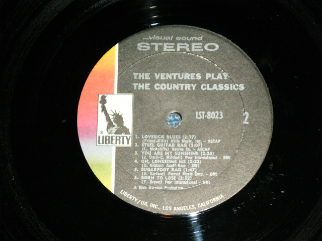 画像: THE VENTURES - I WALK THE LINE (aka Play COUNTRY CLASSICS) ( Second Cover Design : Matrix # A:BST 8023-1 /B) BST 8023-1  ; Ex+,VG/MINT- ) / 1970 Version? US AMERICA ORIGINAL 'Second 2nd Press COVER' "LIBERTY Jacket & LIBERTY Lavel" STEREO Used LP 