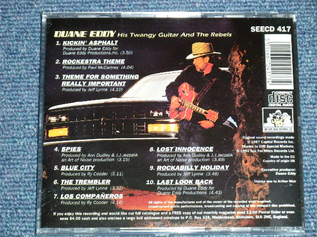 画像: DUANE EDDY ( With RY COODER,JAMES BURTON,STEVE CROPPER,The ART OF NOISE,GEORGE HARRISON,PAUL McCARTNEY+JEFF LYNNE,JIM HORN,JIM KELTNER ) -　HIS TWANGY GUITAR AND THE REBELS  / 1994 UK ENGLAND  "Brand New" CD