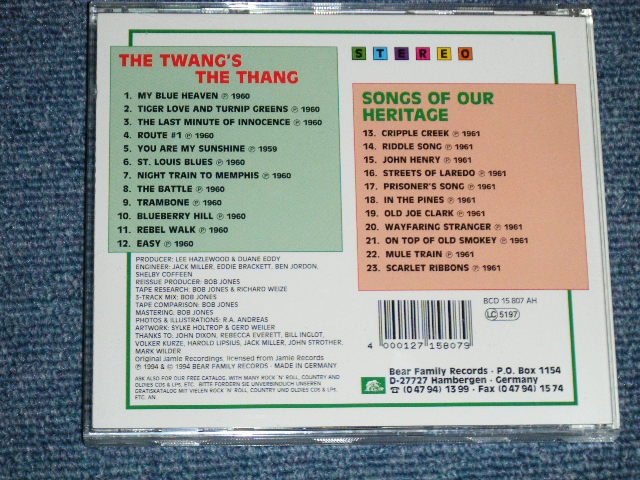 画像: DUANE EDDY  - THE TWANGS THE THANG + SONGS OF OUR HERITAGE  ( 2in1 )   / 1994 GERMAN GERMANY   "Brand New" CD