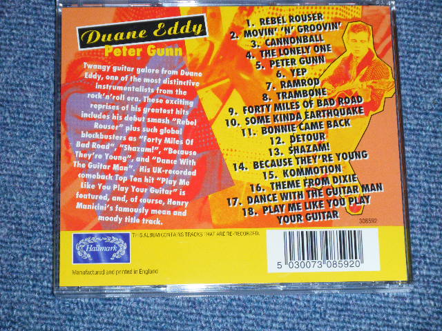 画像: DUANE EDDY -　PETER GUNN ( RE-RECORDINGS) / 1998 UK ENGLAND  "Brand New" CD