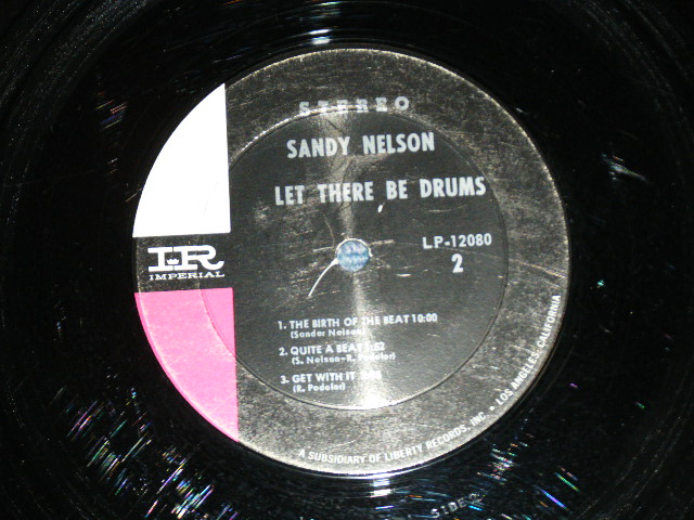 画像: SANDY NELSON -  LET THERE BE DRUMS   ( 2nd Press BLACK with PINK & WHITE  label : Ex+/Ex )  / 1964 US AMERICA   STEREO  Used  LP 