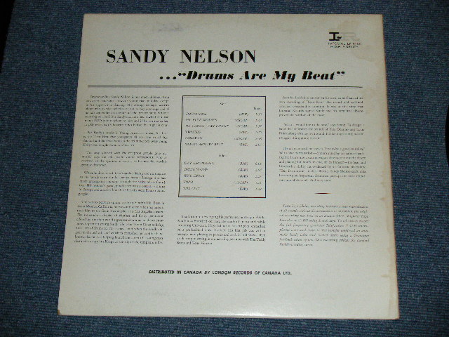 画像: SANDY NELSON -  DRUNS ARE MY BEAT!( CANADA 1st Press MAROON label : Ex/Ex++)  / 1962 CANADA ORIGINAL MONO  Used  LP 
