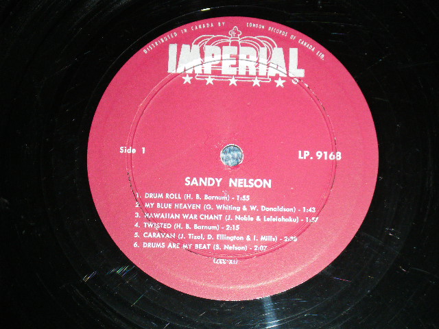 画像: SANDY NELSON -  DRUNS ARE MY BEAT!( CANADA 1st Press MAROON label : Ex/Ex++)  / 1962 CANADA ORIGINAL MONO  Used  LP 