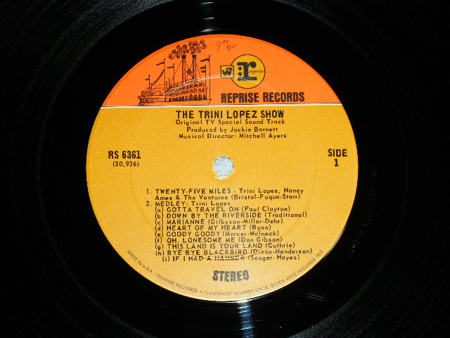 画像: TRINI LOPEZ & The VENTURES & NANCY AMES - THE TRINI LOPEZ SHOW ( Ex+++/Ex++ ) /  1970 US AMERICA ORIGINAL Used  LP 