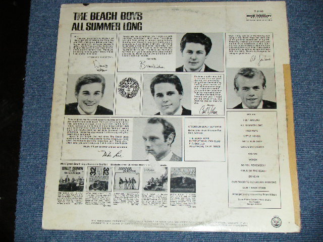 画像: The BEACH BOYS - ALL SUMMER LONG  ( "DON'T BACK DOWN" on FRONT Cover : Matrix # A) T-1-2110-H-3 / B) T-2-2110-J9 VG+++/Ex++ ) / 1964 US AMERICA ORIGINAL 2nd Press Jacket with"DON'T BACK  DOWM" MONO Used LP