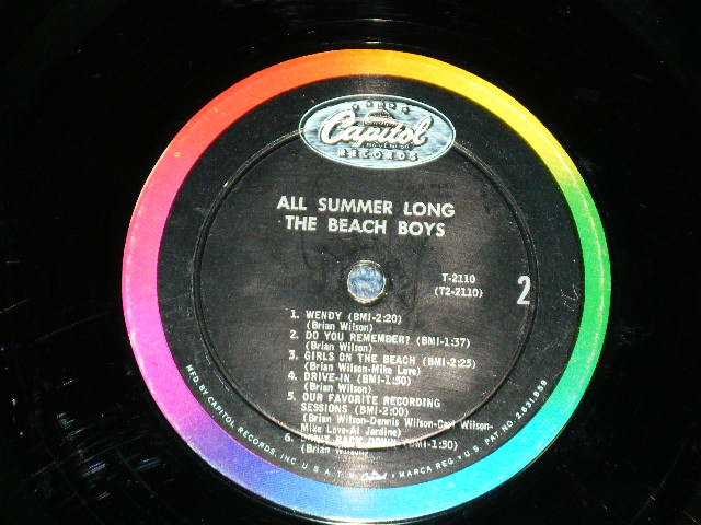 画像: The BEACH BOYS - ALL SUMMER LONG  ( "DON'T BREAK DOWN"on FRONT Cover : Matrix # A) T-1-2110-H-3 / B) T-2-2110-J9 Ex++/Ex++ ) / 1964 US AMERICA ORIGINAL 1st Press Jacket with"DON'T BREAK DOWM" MONO Used LP