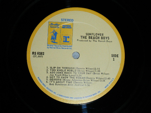 画像: The BEACH BOYS - SUNFLOWER ( Matrix Number A)RS 6382 31007-1  / B) RS 6382 B 31008- 1   : Ex++/MINT-)   / 1970  US AMERICA  ORIGINAL Used LP 