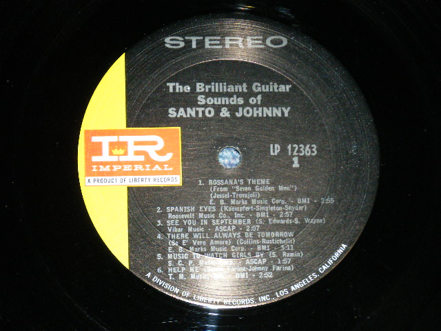 画像: SANTO & JOHNNY -  THE BRILLIANT GUITAR SOUNDS OF  (Ex++/Ex++)  / 1967 US AMERICA  ORIGINAL STEREO Used LP 