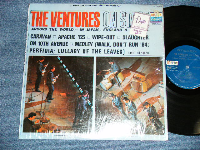 画像1: THE VENTURES - ON STAGE ( Matrix # A)BST-8035-4 SIDFE-4 SIDE-1/B)BST8035-2 SIDE-2 ; DARK BLUE with SILVER Print Label:: Ex/Ex++ Looks:Ex) / 1965  US AMERICA  ORIGINAL "1st press Label" STEREO Used   LP