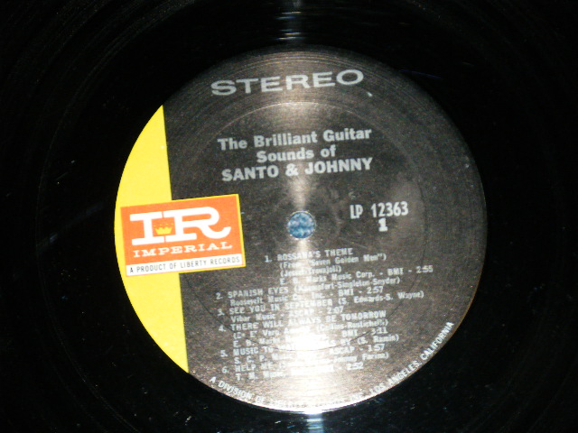 画像: SANTO & JOHNNY -  THE BRILLIANT GUITAR SOUNDS OF  (VG+++/Ex++ )  / 1967 US AMERICA  ORIGINAL STEREO Used LP 