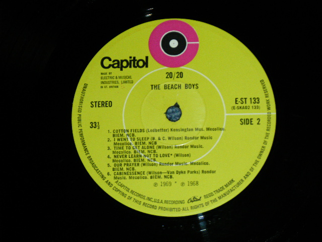 画像: The BEACH BOYS - 20/20 (GREEN label Ex+++/Ex+++ ) / 1972? UK ENGLAND 2nd Press Label  Used LP