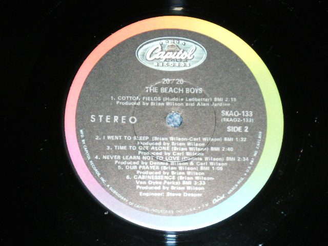 画像: The BEACH BOYS - 20/20 ( MATRIX NUMBER   A) SKAO 1 133 b4 #4  B) SKAO 2 133 w3 #2 : Ex+/MINT- ) / 1969  US AMERICA  ORIGINAL Used LP