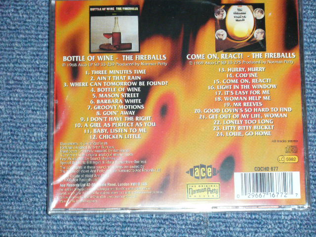 画像: THE FIREBALLS -  BOTTOLE OF WINE+COME ON REACT!  2 in 1 (NEW) / 1998 UK ENGLAND ORIGINAL "BRAND NEW SEALED" CD 