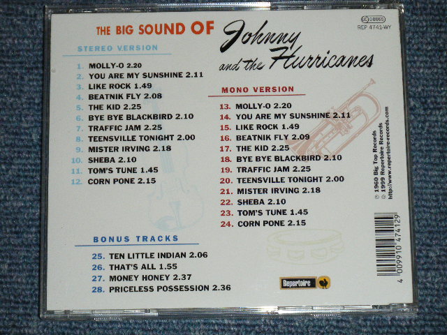 画像: JOHNNY and The HURRICANES - THE BIG SOUND OF ( 2 in 1 of MONO & STEREO + 4 Bonus Tracks) (SEALED) / 1999 GERMAN  ORIGINAL "Brand New"CD 