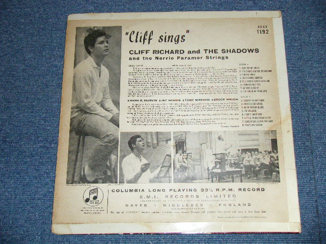 画像: CLIFF RICHARD & THE SHADOWS  - CLIFF SINGS  ( Ex/Ex+ )  / 1959  UK ENGLAND ORIGINAL 1st Press "GREEN With GOLD Text Label" Used  MONO LP 