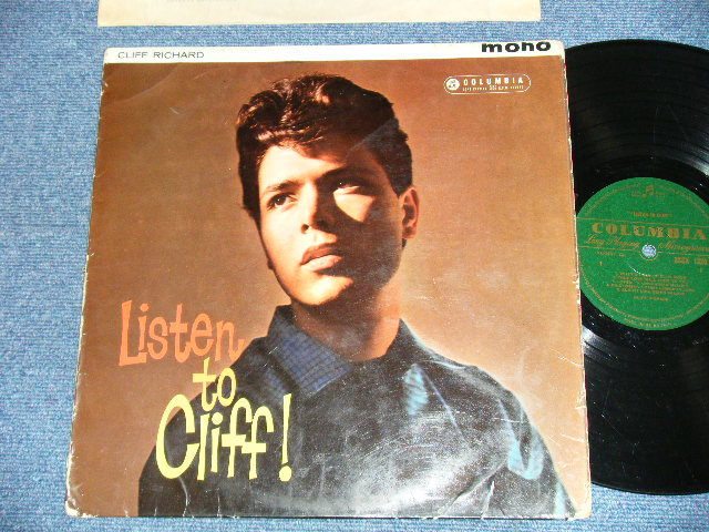 画像1: CLIFF RICHARD & THE SHADOWS  - LISTEN TO CLIFF!   ( VG+++/VG+++ )/ 1961  UK ENGLAND ORIGINAL 1st Press "GREEN With GOLD Text Label" Used  MONO LP 